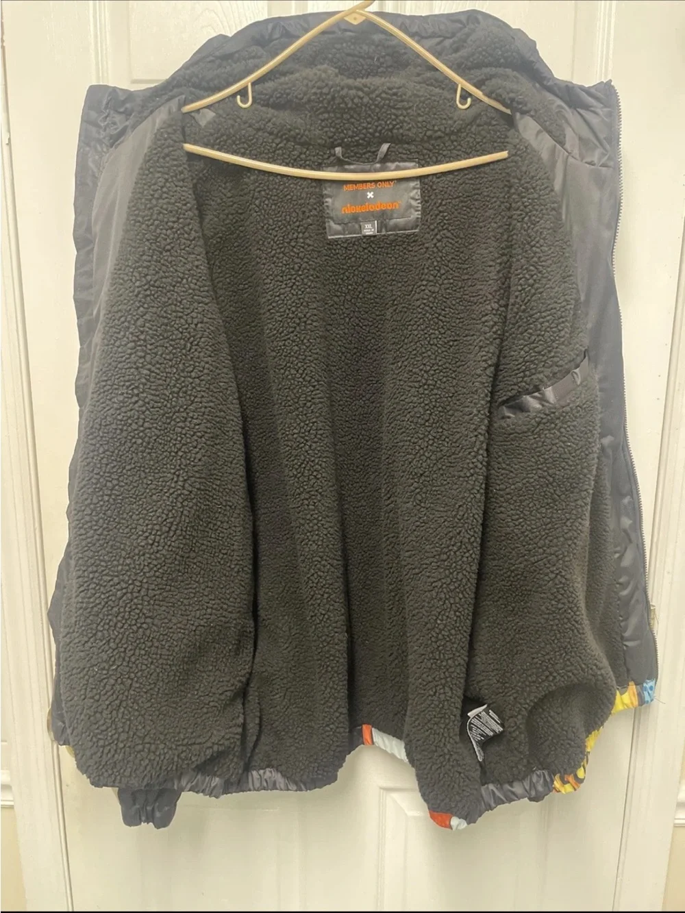 Members Only x Nickelodeon SpongeBob Rugrats Fleece Lined Jacket XXL Hooded Blac